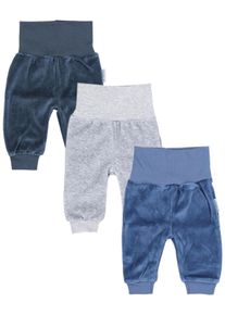 Jogginghose TUPTAM "Hose Baby Jungen Nicki Hose Jogginghose 3er Pack", Jungen, Gr. 98, N-Gr, blau (graphit, melange grau, jeans), Obermaterial: 77% Baumwolle CO. 23% Polyester PES., Hosen Jogginghose