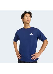 T-Shirt adidas Performance "WORKOUT ESSENTIALS BASE", Herren, Gr. M, dunkelblau, Obermaterial: 100% Polyester, Rundhals, Shirts T-Shirt, regul&auml;re Passform, mit Climacool Technologie