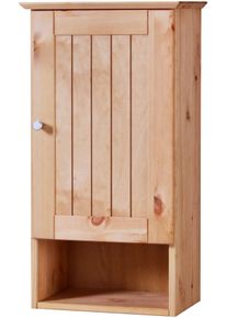 H&auml;ngeschrank Welltime "Venezia Landhaus", beige (natur), B:33cm H:62cm T:22cm, Holzwerkstoff, Schr&auml;nke, H&auml;ngeschrank, Badm&ouml;bel, aus massiver Kiefer, Breite 33 cm