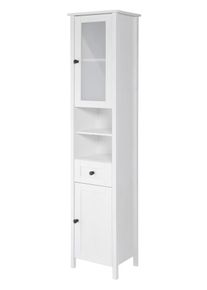 Hochschrank Welltime "Sylt", wei&szlig;, B:40cm H:190cm T:30,5cm, Holzwerkstoff, Schr&auml;nke, Hochschrank, Badm&ouml;bel im Landhaus-Stil, Breite 40 cm, aus Massivholz