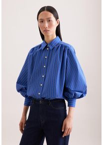 Hemdbluse Seidensticker, Damen, Gr. M (38), blau, 82% Baumwolle, 18% Polyamid, unifarben, regular fit, ohne Ausschnitt, Blusen Hemdbluse, 1/1 Kragen Uni