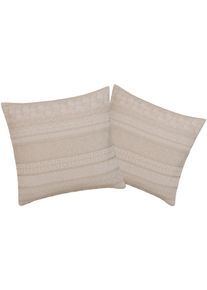 Kissenbez&uuml;ge OTTO HOME "Toscana Kissenbezug", beige (natur), B:50cm L:50cm, Mischgewebe, Obermaterial: 80% Baumwolle, 10% Polyacryl, 10% Polyester, Kissenbez&uuml;ge, Kissenbez&uuml;ge, passend zur Tagesdecke Toscana, in Gr&ouml;&szlig;e 50x50 cm