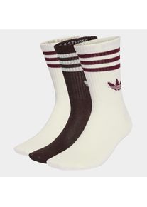 Sportsocken adidas originals "3S CREW S 3P", Herren, Gr. S (37/39), sanftes wei&szlig;, aurora coffee, sanftes wei&szlig;, Obermaterial: 49% Baumwolle, 48% Polyester, 2% Elasthan, 1% Polyamid, Socken Sportsocken, f&uuml;r Laufen, kn&ouml;chellang, mit 3-Streifen und Trefoil Logo