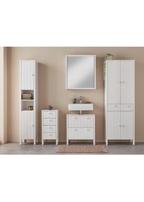 Spiegelschrank Home Affaire "Tina", wei&szlig;, B:61,5cm H:70cm T:20cm, Massivholz, Schr&auml;nke, Spiegelschrank, Badm&ouml;bel, Spiegel, Breite 60 cm, Massivholz