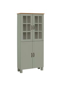 Hochschrank Home Affaire "Rodby", gr&uuml;n (salbei gr&uuml;n, honig), B:75cm H:170cm T:30cm, Massivholz, Schr&auml;nke, Hochschrank, FSC-zertifiziertes Massivholz, Breite 75cm, H&ouml;he 170cm