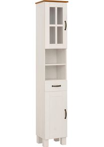 Hochschrank Home Affaire "Rodby", wei&szlig; (wei&szlig;, honig), B:33cm H:180cm T:30cm, Massivholz, Schr&auml;nke, Hochschrank, FSC-zertifiziertes Massivholz, Breite 33cm, H&ouml;he 180cm