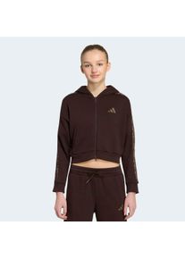 Kapuzensweatshirt adidas Sportswear "SEASONALS ANIMAL, DURCHGEHENDER REISSVERSCHLUSS", M&auml;dchen, Gr. 170, aurora coffee, multicolor, earth strata, Obermaterial: 55% Baumwolle, 36% Polyester, 9% Viskose, normal, Rundhals, angesetztes B&uuml;ndchen, Sweatshirts Kapuzensweatshirt