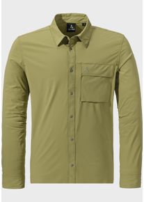 Sch&ouml;ffel Outdoorhemd SCH&Ouml;FFEL "Hiking Shirt Style Dunajec MNS", Herren, Gr. 48, Normalgr&ouml;&szlig;en, gr&uuml;n (4605, gr&uuml;n), Oberstoff: 85% Polyester 15% Elasthan, V-Ausschnitt, Hemden Outdoorhemd