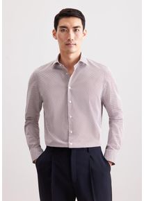 Businesshemd Seidensticker "Schwarze Rose", Herren, Gr. XL (44), normale &Auml;rmell&auml;ngen, bordaux, 100% Baumwolle, gestreift, tailored fit, 2-Knopf-Manschette, Hemden Businesshemd, Shaped 1/1 Kentkragen Gestreift