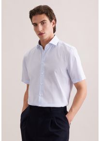 Businesshemd Seidensticker "Schwarze Rose", Herren, Gr. 3XL (48), normale &Auml;rmell&auml;ngen, hellblau, 100% Baumwolle, gestreift, regular fit, Hemden Businesshemd, Regular 1/2 Kentkragen Gestreift