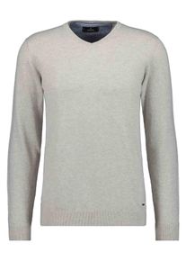 V-Ausschnitt-Pullover Ragman, Herren, Gr. 58, grau (hellgrau), Strick, 95% Baumwolle 5% Kaschmir, V-Ausschnitt, Pullover V-Ausschnitt-Pullover