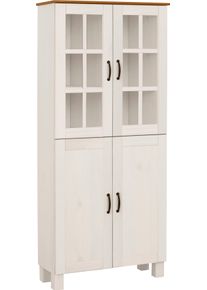 Hochschrank Home Affaire "Rodby", wei&szlig; (wei&szlig;, honig), B:75cm H:170cm T:30cm, Massivholz, Schr&auml;nke, Hochschrank, FSC-zertifiziertes Massivholz, Breite 75cm, H&ouml;he 170cm