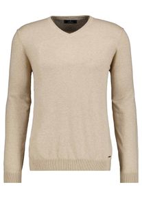 V-Ausschnitt-Pullover Ragman, Herren, Gr. 54, beige (beige, melange, 820), Strick, 95% Baumwolle 5% Kaschmir, V-Ausschnitt, Pullover V-Ausschnitt-Pullover