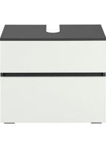 Waschbeckenunterschrank Home Affaire "Wisla", grau (anthrazit, wei&szlig;), B:60cm H:55cm T:35cm, Holzwerkstoff, Schr&auml;nke, Waschbeckenunterschrank, Siphonausschnitt, Push-to-open-Funktion, Breite 60cm, H&ouml;he 55 cm