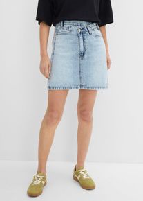 Jeanskjol med asymmetrisk midja - bl&aring; - storlek 54 - bonprix