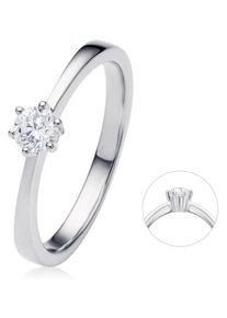 Diamantring ONE ELEMENT "0.2 ct Diamant Brillant Ring aus 585 Wei&szlig;gold" Gr. 60, silber, Fingerringe, Damen, 60,mit Brillant, Wei&szlig;gold 585, Diamantring