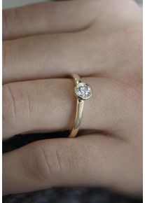 Diamantring ONE ELEMENT "0.2 ct Diamant Brillant Zarge Ring aus 585 Gelbgold" Gr. 60, gold, Fingerringe, Damen, 60,mit Brillant, Gelbgold 585, Diamantring
