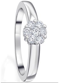 Diamantring ONE ELEMENT "0.25 ct Diamant Brillant Ring aus 585 Wei&szlig;gold" Gr. 56, silber, Fingerringe, Damen, 56,mit Brillant, Wei&szlig;gold 585, Diamantring