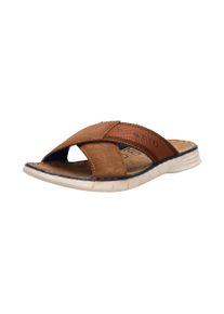 Pantolette Bugatti, Herren, Gr. 43, cognac, Leder, Basic, Schuhe Pantolette, Sommerschuh, Hausschuh, Strandschuh mit Kreuz-Steg