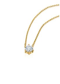 Goldkette ONE ELEMENT "0.25 ct Diamant Brillant Halskette Rundankerkette aus 585 Gelbgold 45 cm &Oslash; 0,8 mm" Gr. 45, gold, Halsketten, Damen, mit Brillant, Gelbgold 585, Goldkette