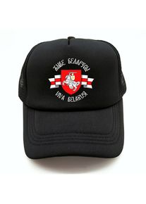 Belarusian Knight Emblem Trucker Cap Unisex Men Women Mesh Back Snapback Hat Outdoor Workout Daily Wear Sun Baseball Cap