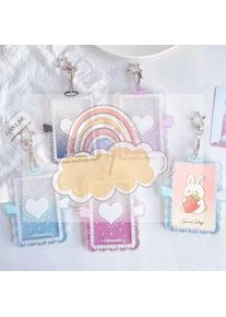 Cute Kpop Photo Card Holder Acrylic Angel Wing Star Keychain Anti-Scratch Photo Sleeve for Daily Use Kpop Fans