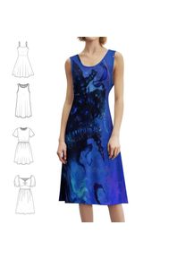 Howl Sweetheart Neckline Dress Elegant Summer Party Dress For Women Wolf Knight Blue Female Clothing