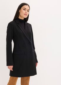 bonprix Longblazer aus Punto di Roma, schwarz, Gr.56/58 (3XL), eleganter Punto Longblazer
