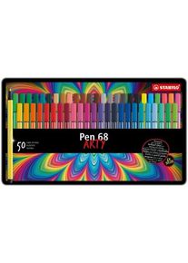 Stabilo Premium-Filzstift - Pen 68 - 50er Metalletui - mit 46 verschiedenen Farben