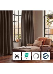 Neutex for you! Vorhang NEUTEX FOR YOU "SALITOS-NXFR", dunkelbraun, B:140cm H:230cm, Obermaterial: 100% Polyester, Gardinen, Vorhang, Schwer entflammbar gem&auml;&szlig; DIN 4102 Teil 1, Baustoffklasse B1