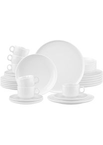 Geschirr-Set Seltmann Weiden "Kombiservice Sento Home 30er Set wei&szlig;", wei&szlig;, 30, Porzellan, Geschirr-Sets, Geschirr-Set, Sp&uuml;lmaschinengeeignet, Mikrowellengeeignet, Ofenfest, Salamandergeeignet, K&uuml;hlschrankgeeignet, Gefrierschrankgeeignet