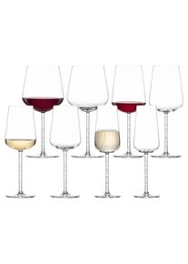 Gl&auml;ser-Set ZWIESEL GLAS "Wein- und Champagnergl&auml;ser Journey 8er Set transparent", bunt (transparent), B:2cm H:2cm, Glas, Trinkgef&auml;&szlig;e, Gl&auml;ser-Set, Sp&uuml;lmaschinengeeignet