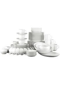 Geschirr-Set Seltmann Weiden "Kombiservice Rondo Liane 84er Set wei&szlig;", wei&szlig;, 84, Porzellan, Geschirr-Sets, Geschirr-Set, Sp&uuml;lmaschinengeeignet, Mikrowellengeeignet, Ofenfest, Salamandergeeignet, K&uuml;hlschrankgeeignet, Gefrierschrankgeeignet