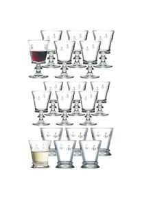 Gl&auml;ser-Set LA ROCH&Egrave;RE FRANCE "Wein- und Wassergl&auml;serset Biene Abeille 18er Set transparent", bunt (transparent), B:2cm H:2cm, Glas, Trinkgef&auml;&szlig;e, Gl&auml;ser-Set, Sp&uuml;lmaschinengeeignet