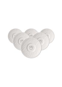 Villeroy & Boch Untertasse VILLEROY & BOCH "Espresso-Untertassen Manufacture-Rock blanc Mickey Mouse &oslash; 12,1 cm 6er Set wei&szlig;", wei&szlig;, B:12,1cm H:2cm L:12,1cm T:12,1cm &Oslash;:12,1cm, Speiseteller, Untertasse, Sp&uuml;lmaschinenfest, Mikrowellensicher