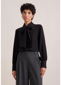 Klassische Bluse Seidensticker, Damen, Gr. L (40), schwarz, 100% Seide, unifarben, regular fit, ohne Ausschnitt, Blusen Klassische Bluse, 1/1 Kragen Uni