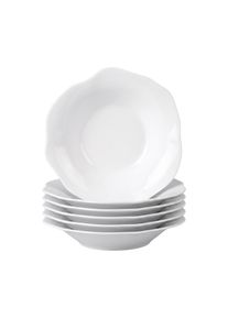 Villeroy & Boch Suppenteller VILLEROY & BOCH "Suppenteller Pura &oslash; 25,4 cm 6er Set wei&szlig;", wei&szlig;, B:25,2cm H:5,1cm L:25,4cm T:25,4cm &Oslash;:25,4cm, Speiseteller, Suppenteller, Sp&uuml;lmaschinenfest, Mikrowellensicher