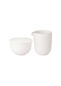 Villeroy & Boch Milch- und Zuckerset VILLEROY & BOCH "Milch- und Zucker-Set Afina wei&szlig;", wei&szlig;, 2, Porzellan, Geschirr-Sets, Milch- und Zuckerset, Sp&uuml;lmaschinengeeignet, Mikrowellenfest