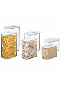Vorratsdose Mepal "Vorratsdosen Modula 6er Set", wei&szlig;, B:2cm H:2cm L:2cm, Kunststoff, Lebensmittelaufbewahrungsbeh&auml;lter, Vorratsdose