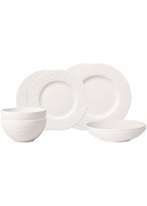Villeroy & Boch Geschirr-Set VILLEROY & BOCH "Einsteiger-Set Manufacture Rock Blanc 8er Set wei&szlig;", wei&szlig;, 8, Porzellan, Geschirr-Sets, Geschirr-Set, Sp&uuml;lmaschinengeeignet, Mikrowellenfest