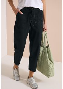 Stoffhose Cecil "Style Scarlett", Damen, Gr. 36, L&auml;nge 28, palm breeze gr&uuml;n, Web, Obermaterial: 62% Baumwolle, 34% Lyocell, 4% Elasthan, unifarben, normal lang, Hosen Stoffhose