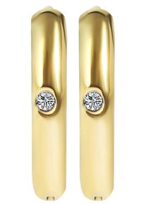 Adelia&acute;s Paar Creolen ADELIA&acute;S "Damen Ohrringe &iquest; Klappcreole aus Edelstahl mit Strass Steinchen", wei&szlig;, Ohrringe, Damen, Edelstahl, Paar Creolen