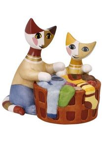 Dekofigur Goebel "Rosina Wachtmeister - Cats Piccoli aiutanti", bunt, B:10cm H:10cm T:11cm, Biskuitporzellan, Dekofiguren, Dekofigur, Sammelfigur, Tierfigur