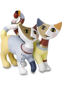 Sammelfigur Goebel "Figur Rosina Wachtmeister - "Luca e Sofia", bunt, B:9cm H:8cm T:6cm, Porzellan, Dekofiguren, Sammelfigur, Katzen-Duo