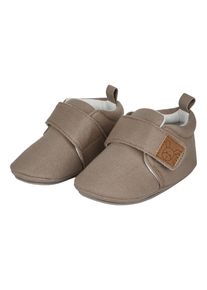 Krabbelschuh Sterntaler "Krabelschuhe uni", Jungen, Gr. 22, beige (graubeige), Obermaterial: 95% Baumwolle CO. 5% Polyester PES., Schuhe Krabbelschuh