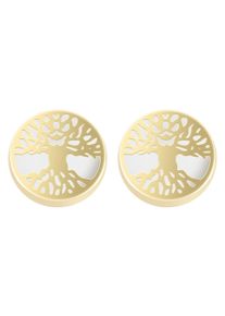 Adelia&acute;s Paar Ohrstecker ADELIA&acute;S "Damen Ohrringe &iquest; Ohrstecker Lebensbaum aus 333 Gold mit Perlmutt", gold, Ohrringe, Damen, Paar Ohrstecker