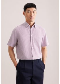 Businesshemd Seidensticker "Schwarze Rose", Herren, Gr. 3XL (48), normale &Auml;rmell&auml;ngen, rosa (berry), 100% Baumwolle, kariert, regular fit, Hemden Businesshemd, Regular 1/2 Covered-Button-Down-Kragen Karo