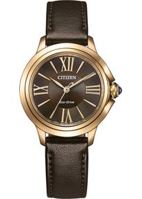 Solaruhr Citizen "Citizen L", braun, Armbanduhren, Damen, Solaruhr, Armbanduhr, Damenuhr, Lederarmband, analog, Batterie-Entladungsanzeige