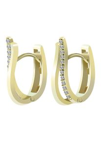 Adelia&acute;s Paar Creolen ADELIA&acute;S "Damen Ohrringe &iquest; Klappcreole aus 585 Gold mit Zirkonia", gold, Ohrringe, Damen, Paar Creolen
