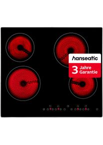 Hanseatic Elektro-Kochfeld "HC46066TA", schwarz, B:59cm H:5,1cm T:52cm, Kochfelder, inkl. 3 Jahre Herstellergarantie, Elektro-Kochfeld